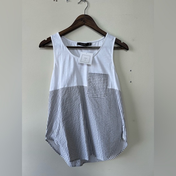 Mixed Fabric Tank - Doe & Rae - Picture 2 of 5